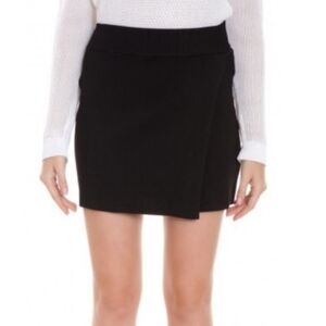 A.L.C. Pike Black Faux Wrap Stretch Mini Skirt